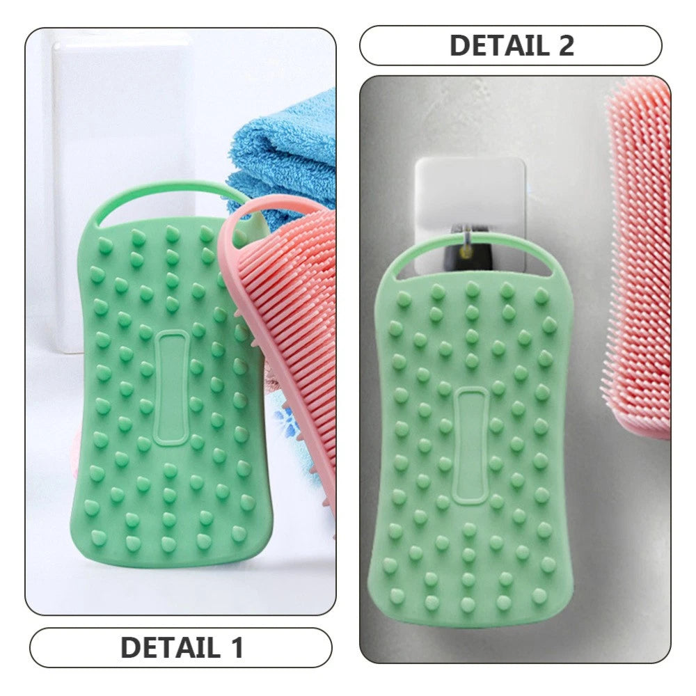Silicone Body Scrubber Body Brush Hair Scalp Brush Dual Side Brush Silicone