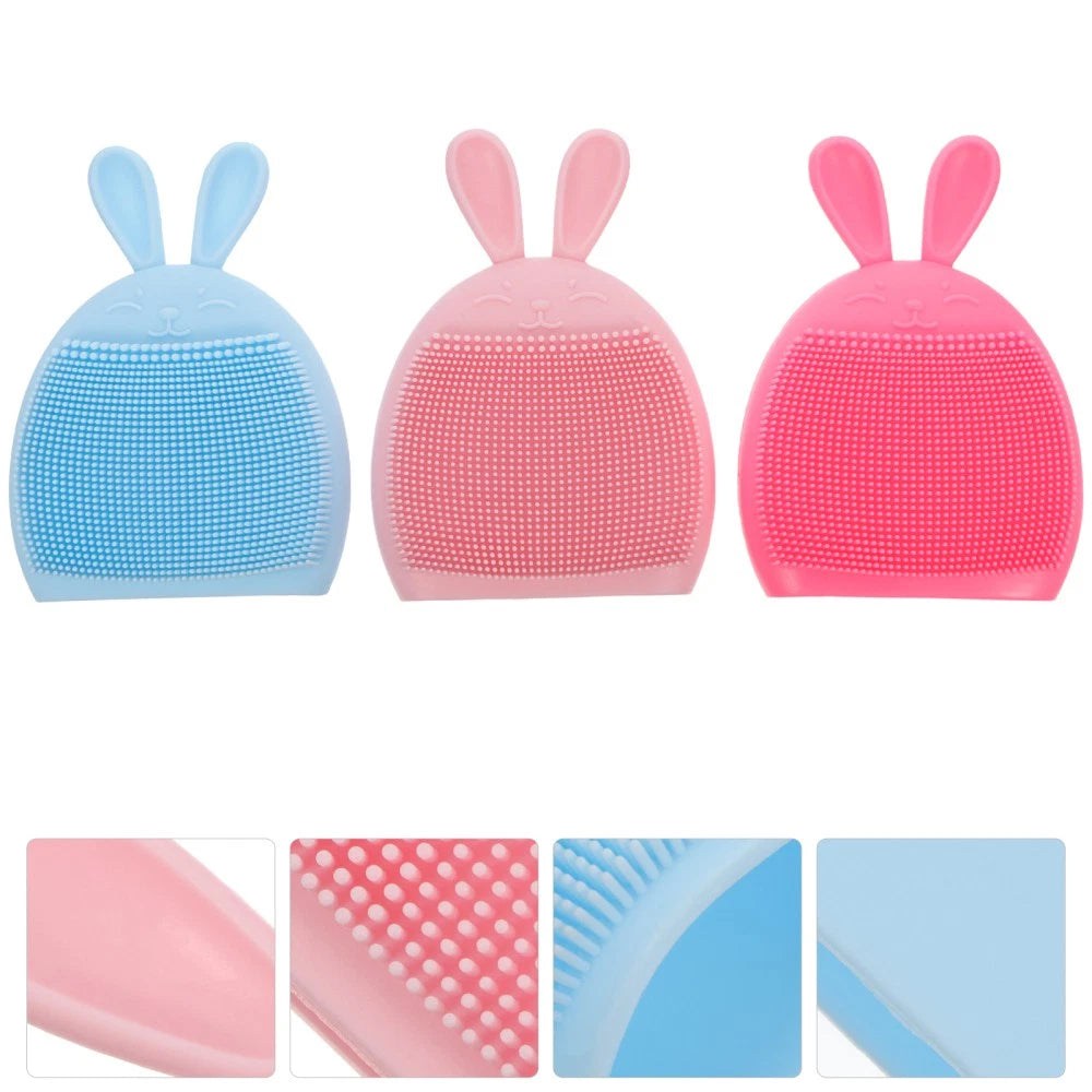 3pcs Baby Kids Exfoliating Massaging Silicone Bath Shower Shampoo Brushes