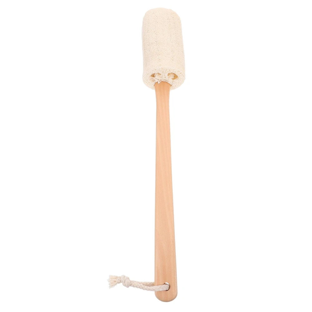Loofah Bath Brush with Wooden Handle for Exfoliating Skin