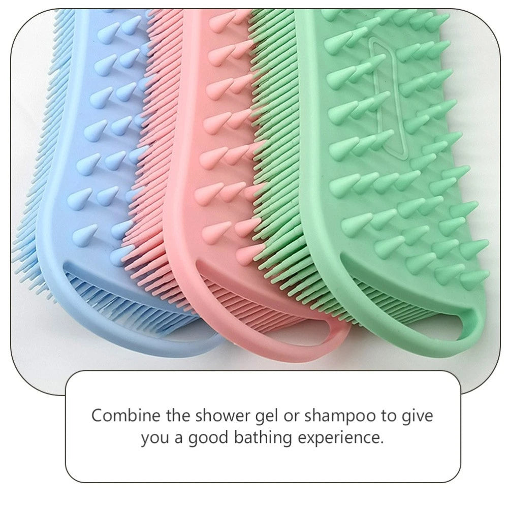 Silicone Body Scrubber Body Brush Hair Scalp Brush Dual Side Brush Silicone