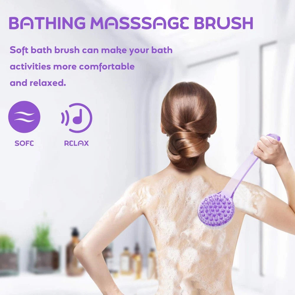 3 Pcs Bath Brush Bursh Shower Tool Back Loofah Exfoliating Body Scrubber