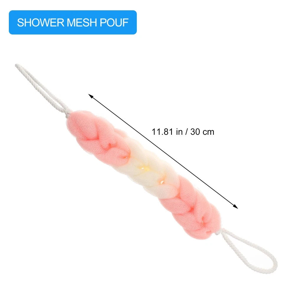 3 Pcs Bath Towel Man Mesh Pouf Scrunchies Body Loofah Exfoliating Scrubber