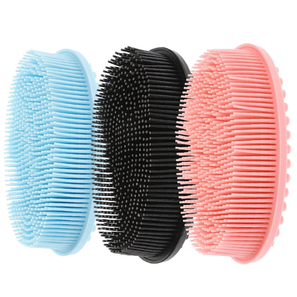 3 Pcs Shampoo Bath Brush Child Silicone Body Scrubber Shower for