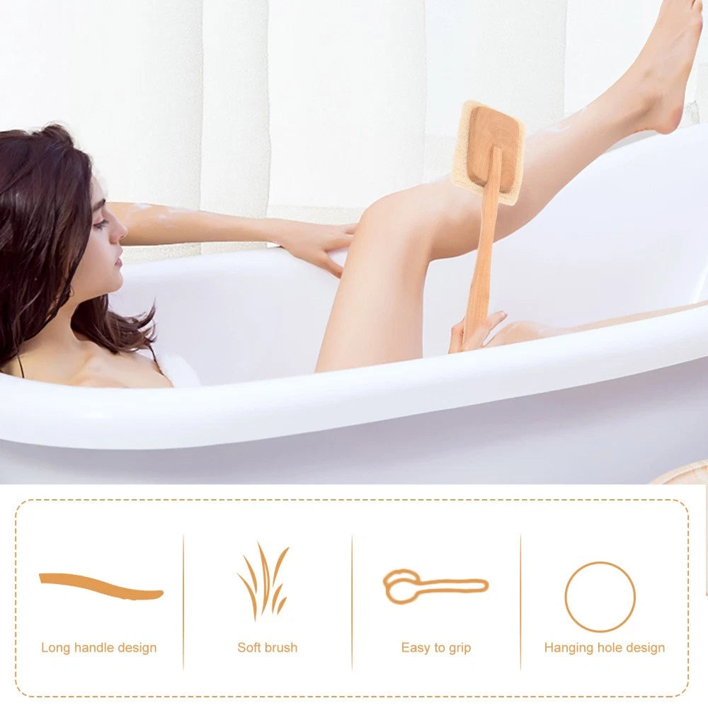 Back Massage Brush Applicator for Cream Long Handle Bath Exfoliating