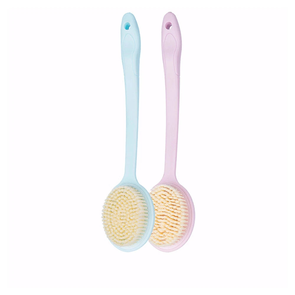 2 PCS Bath Back Cleaning Scrubber Back Loofah Brush Wet Dry Body Brush