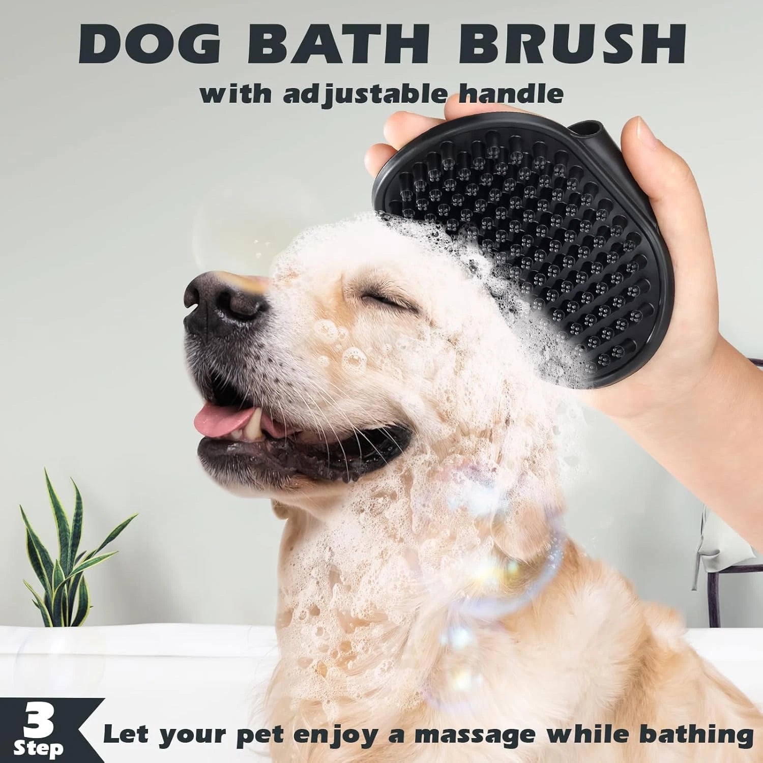 3PCS Dog Grooming Kit - Deshedding Brush, Slicker Brush, Bath Brush and Comb for