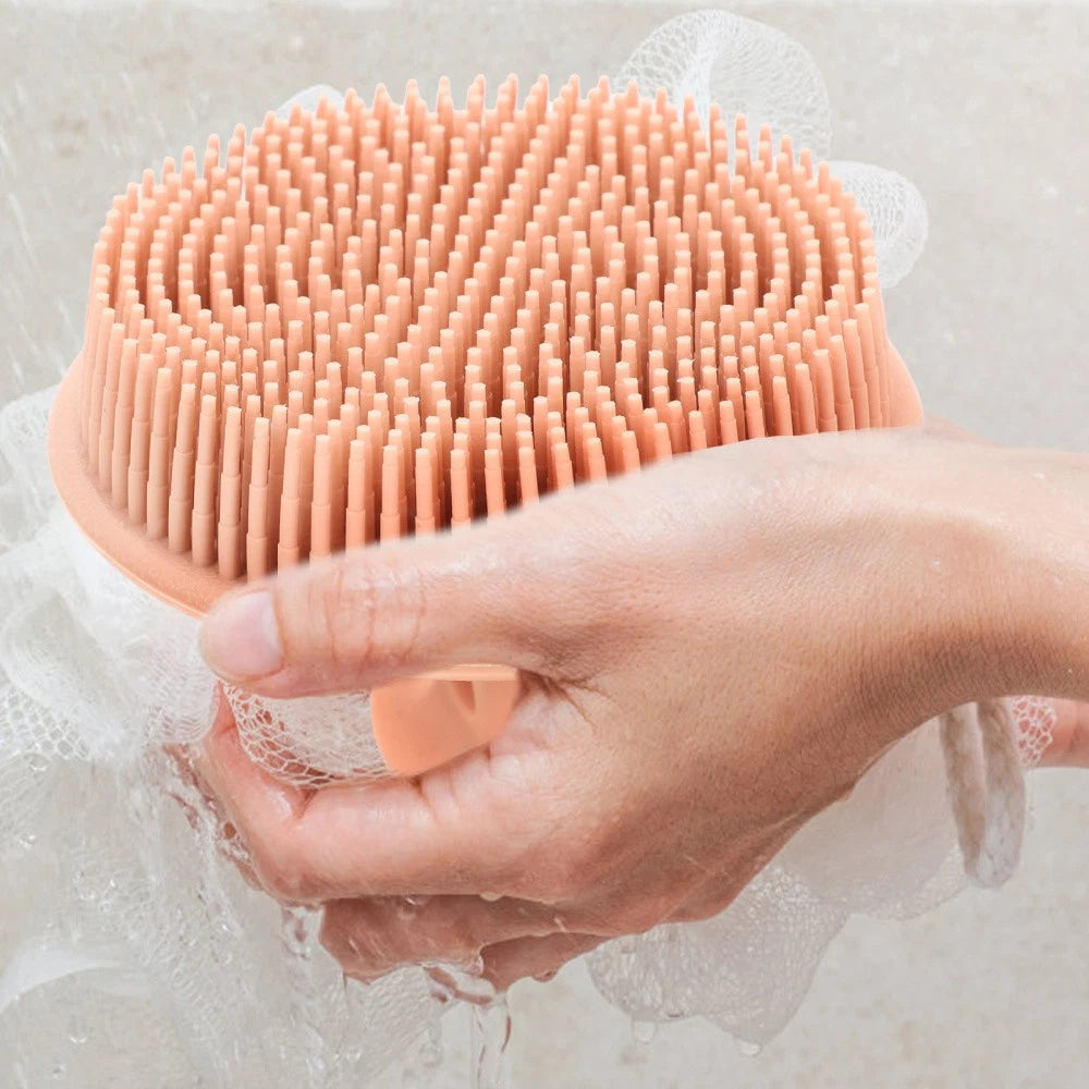 Bath Brush Silicone Shower for Body Scrubber with Handle