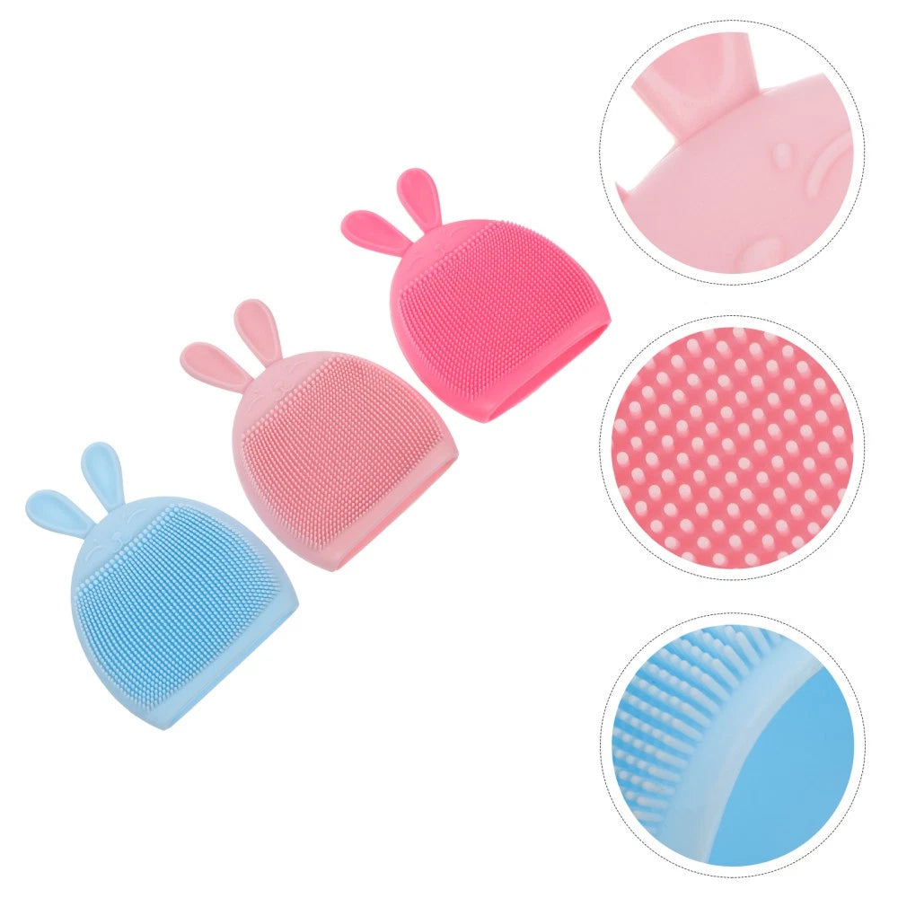 3pcs Baby Kids Exfoliating Massaging Silicone Bath Shower Shampoo Brushes