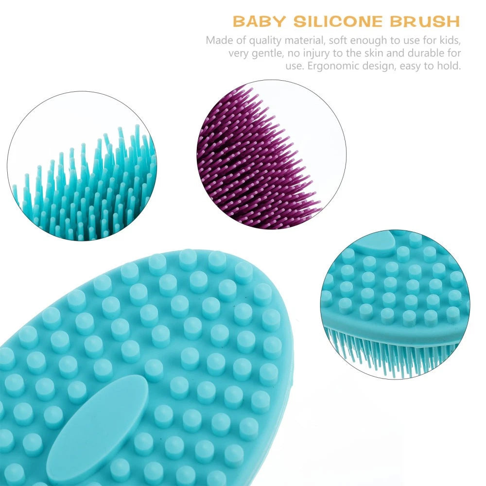 2Pcs Baby Silicone Body Brushes Practical Bath Brushes Shower SPA Brush