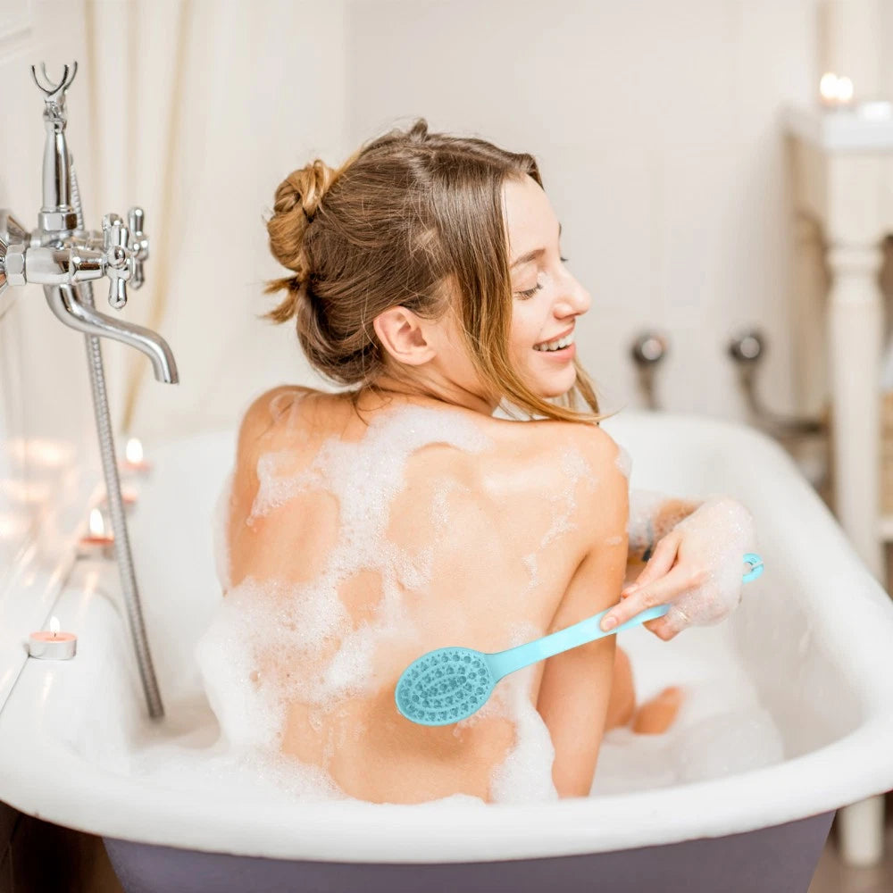 3 Pcs Long Handle Bath Brush Back Scrubber Body Massage Shower Brush