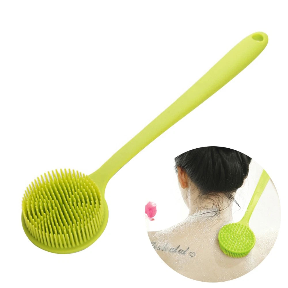 2pcs Silicone Body Brush Long Handle Shower Brush Body Scrub Bath Brush for