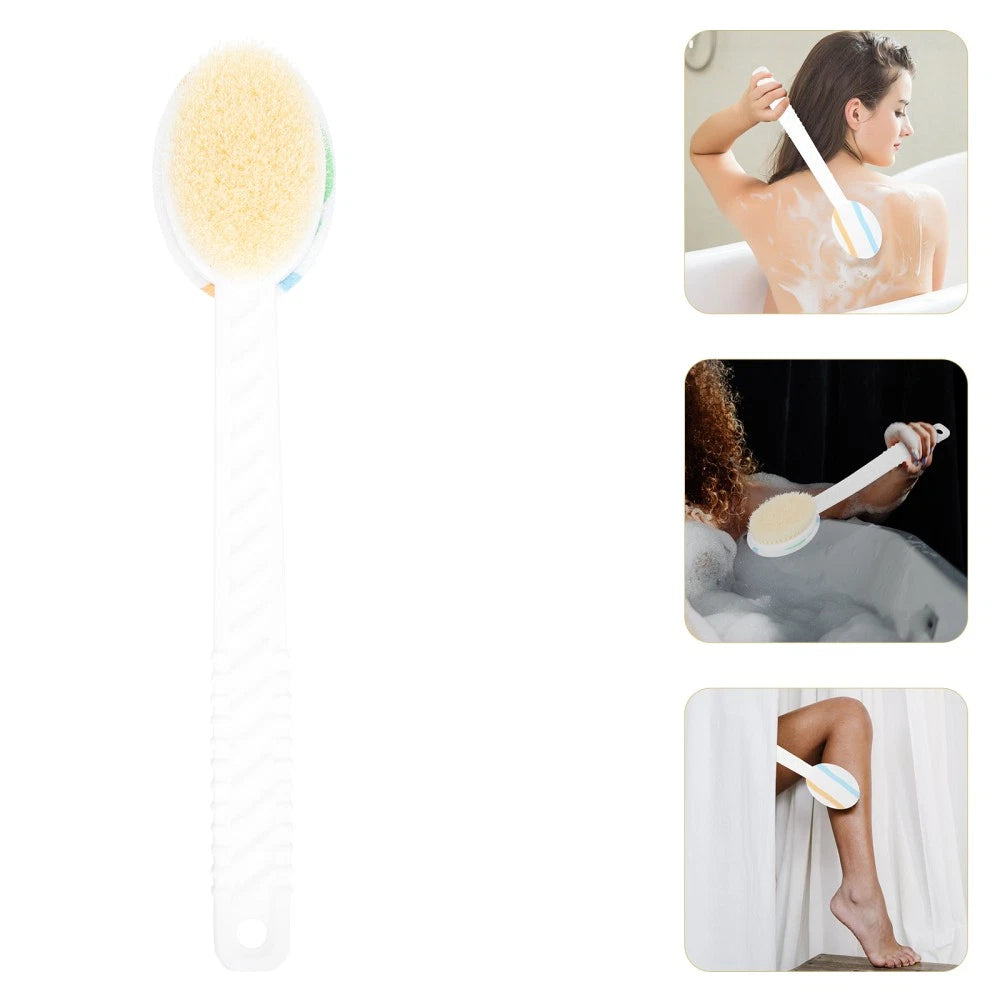 1PC Supple Bristle Shower Brush Strong Cleaning Long Handle Bath Brush Bath Tool