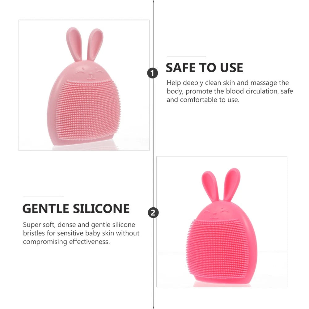 3pcs Baby Kids Exfoliating Massaging Silicone Bath Shower Shampoo Brushes
