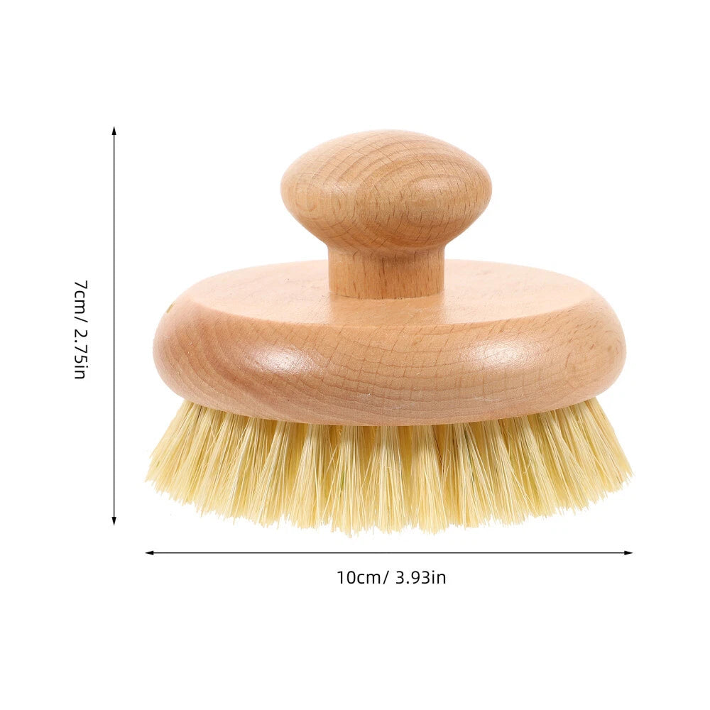 1pc Household Bath Brush Massage Brush Round-shaped Handle Cleaning Brush
