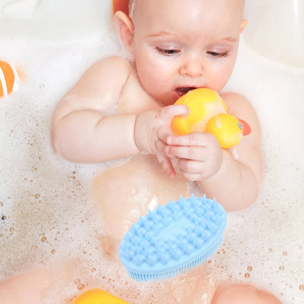 2 Count Silicone Bath Brush Body Brushes for Shower Baby Scalp Massage
