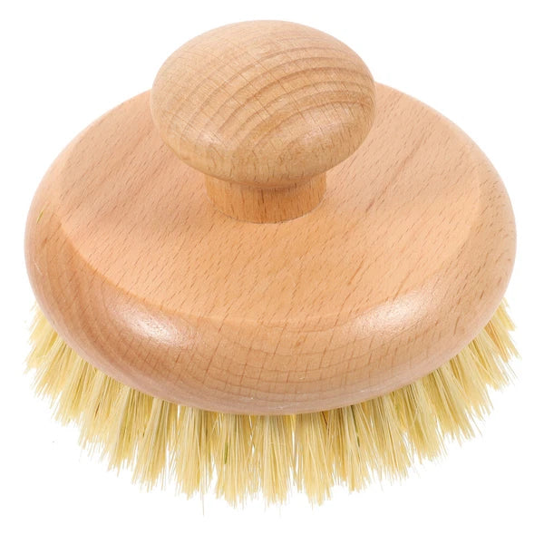 1pc Household Bath Brush Massage Brush Round-shaped Handle Cleaning Brush