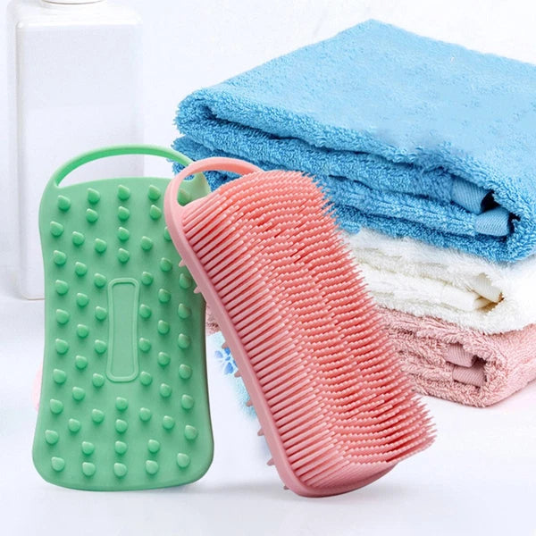 Silicone Body Scrubber Body Brush Hair Scalp Brush Dual Side Brush Silicone
