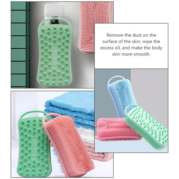 Silicone Body Scrubber Body Brush Hair Scalp Brush Dual Side Brush Silicone