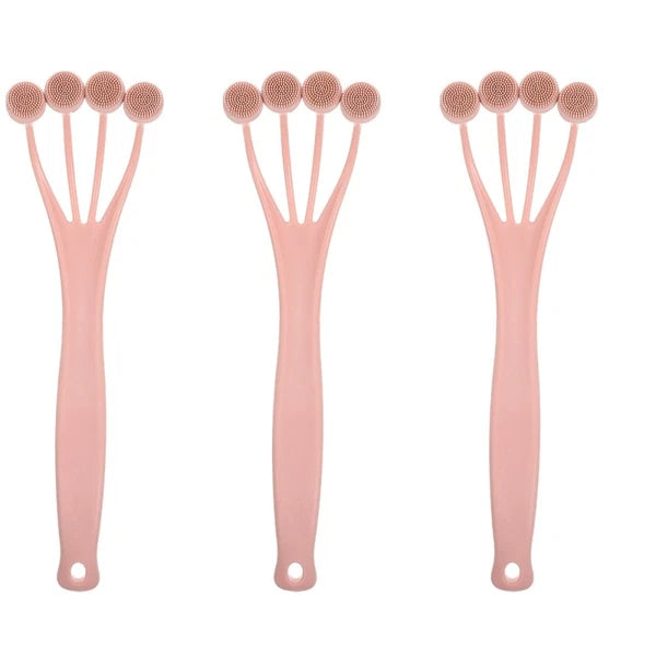 3 PCS Exfoliating Bath Brush Shower Back Scrubber for Long Handle