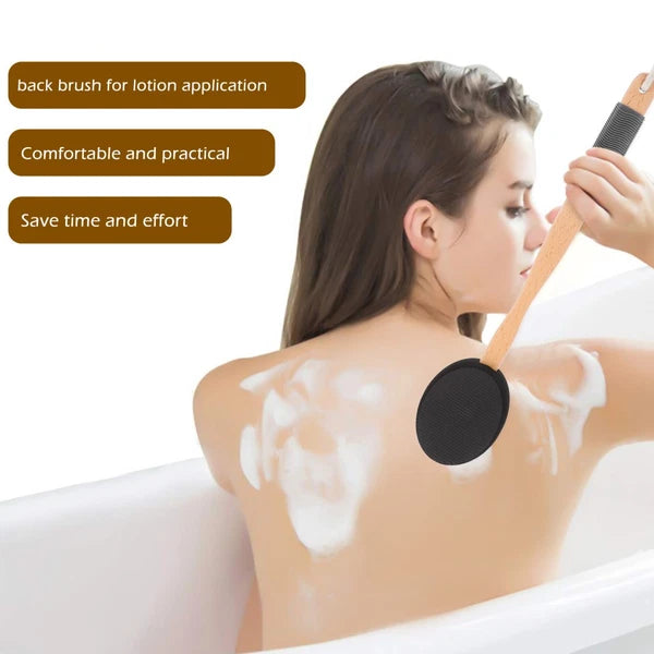 Wooden Handle EVA Bath Brush Miss Dad Shower Scrubber Back Cream Applicator