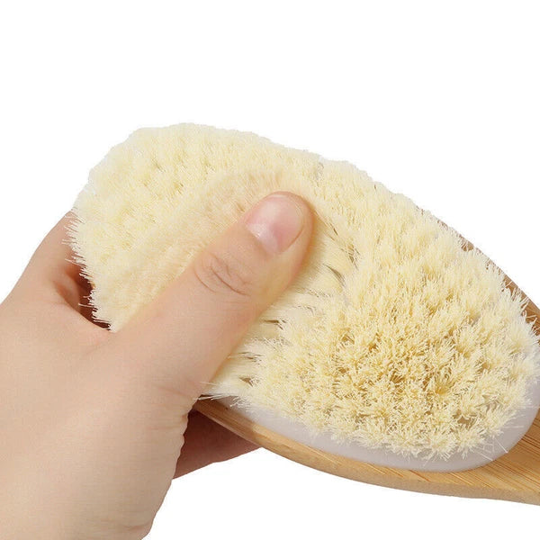 Long Handle Natural Wooden Bristle Bath Shower Body Brush Back Scrubber loofah