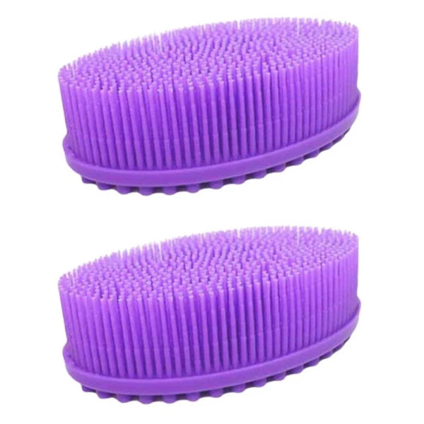 2 PCS Bath Brush Silicone Exfoliator Body Scrubber Baby Bathing Shower