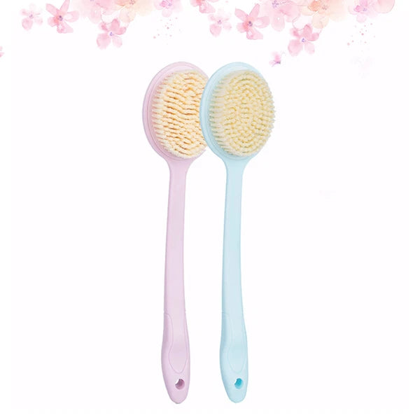 2 PCS Bath Back Cleaning Scrubber Back Loofah Brush Wet Dry Body Brush
