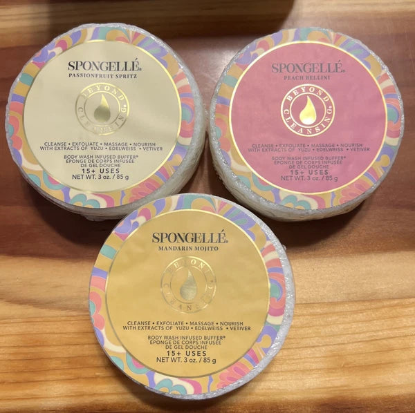 Spongelle PASSIONFRUIT SPRITZ * MANDARIN MOJITO * PEACH BELLINI Trio (3) Buffers