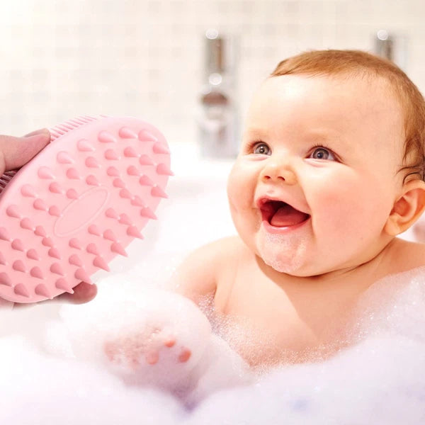 2 PCS Silicone Bath Brush Man Child Baby Hair Scrubber Scrubbers