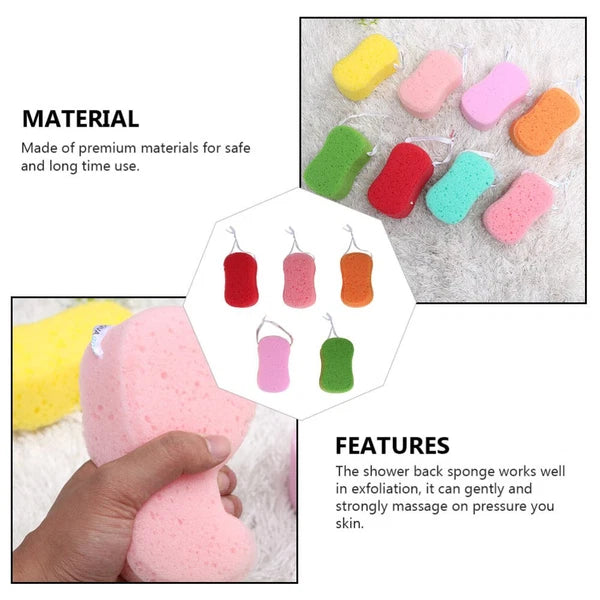 5Pcs Durable Body Bath Wipe Shower Exfoliating Sponge Body Brush Mixed Color