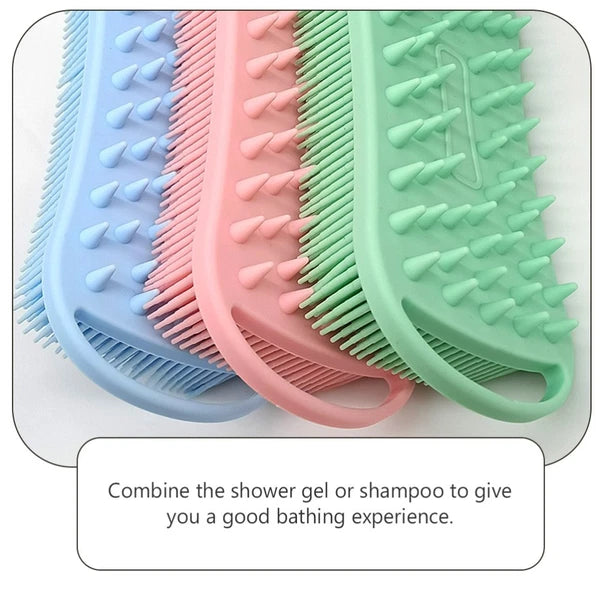 Silicone Body Scrubber Body Brush Hair Scalp Brush Dual Side Brush Silicone