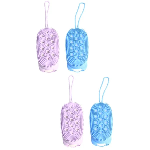 2 Pieces Bath Towel and Brush Child Man Scrubber Body Brushes for Shower