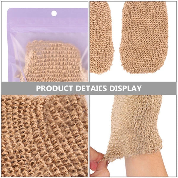 2Pcs Spa Exfoliating Bath Gloves for Deep Clean Ramie Jute Scrubber