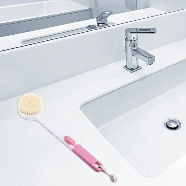 Long Handle Bath Brush Household Rub Back Brush Bathing Accessories (Pink)