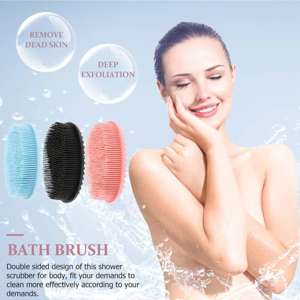 3 Pcs Shampoo Bath Brush Child Silicone Body Scrubber Shower for