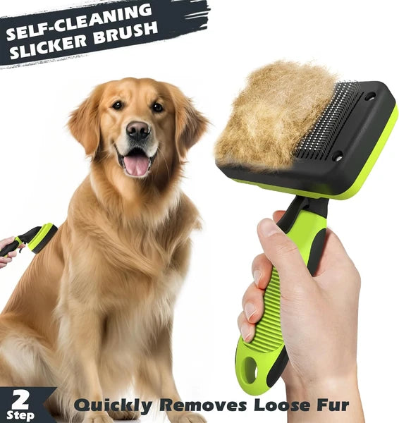 3PCS Dog Grooming Kit - Deshedding Brush, Slicker Brush, Bath Brush and Comb for