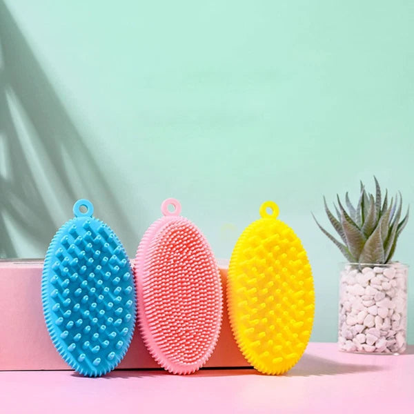 2 Pcs Bath Brush Man Newborn Body Silicone Scrubber Skin Cleaning
