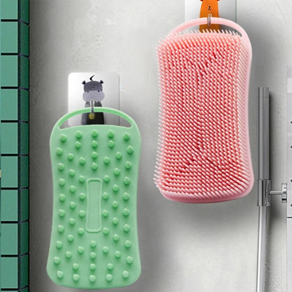Portable Baby Bath Brush Household Bath Massage Brush Silicone Baby Shampoo