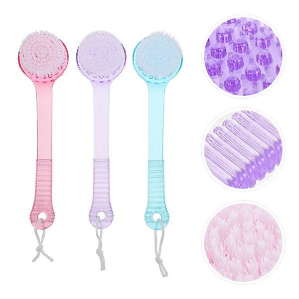 3 Pcs Bath Brush Bursh Shower Tool Back Loofah Exfoliating Body Scrubber