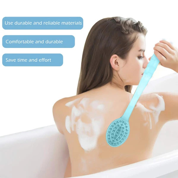 3 Pcs Long Handle Bath Brush Back Scrubber Body Massage Shower Brush