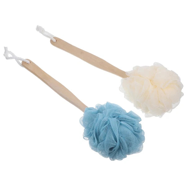 2 Pcs Long Handle Bath Brush Soft Back Scrubber Shower