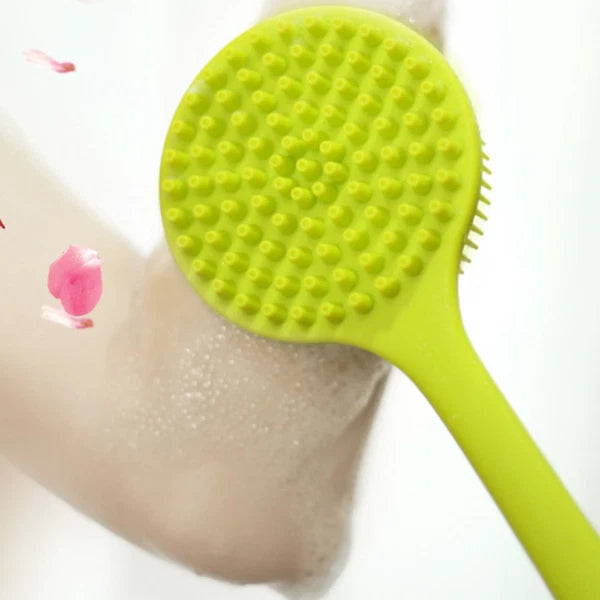 2pcs Silicone Body Brush Long Handle Shower Brush Body Scrub Bath Brush for
