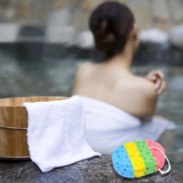 2 Pcs Body Cleaning Sponge Bath Brushes Miss Oval Sponges Scrubbers