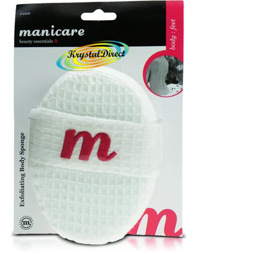 Manicare Cotton Waffle Body Exfoliating Sponge Bath Shower Scrub