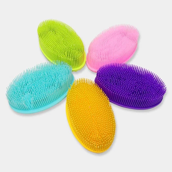 2 PCS Bath Brush Silicone Exfoliator Body Scrubber Baby Bathing Shower