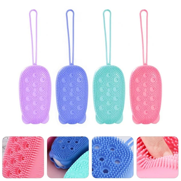 4 Pcs Silicone Bath Towel Men and Women Shower Exfoliating Brush Body