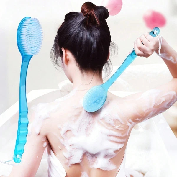 Long Handle Shower Body Bath Brush Skin Back Massage Scrubber Bathroom Tool UK