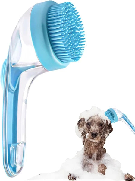 Pet Bath Brush,Dog Shampoo Brush Bubble Maker,New 2 in 1 Dog Bath Brush with Bui