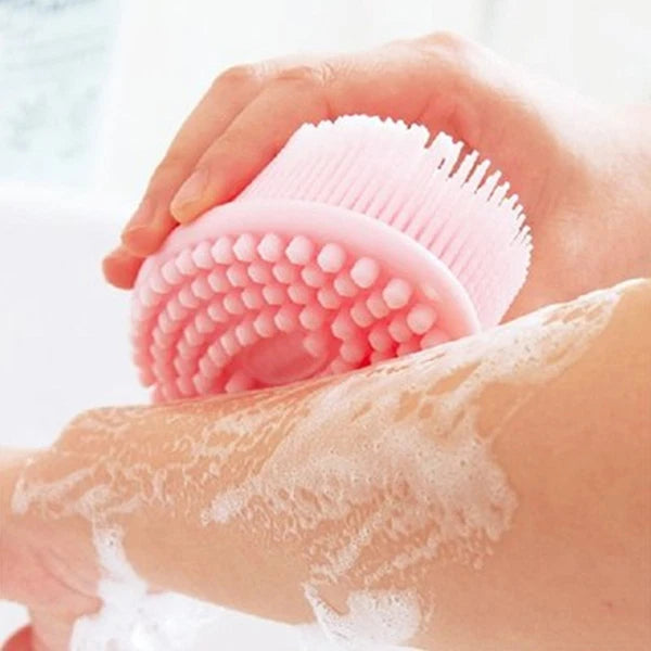 2 Pcs Massage Shampoo Brush Elder Silicone Shower Bathing Scrubber