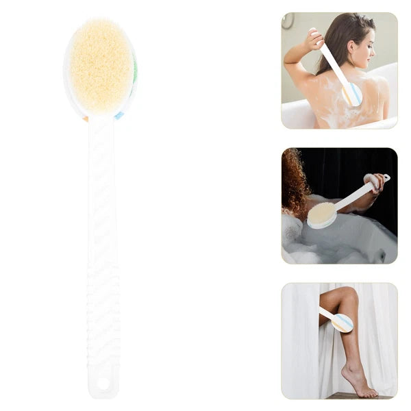 1PC Supple Bristle Shower Brush Strong Cleaning Long Handle Bath Brush Bath Tool